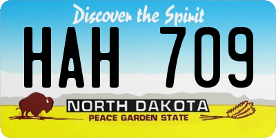 ND license plate HAH709