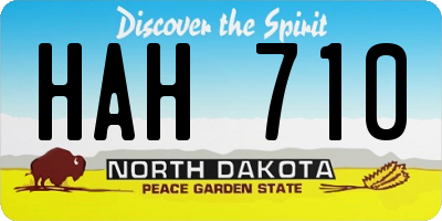 ND license plate HAH710