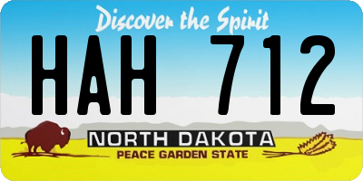 ND license plate HAH712