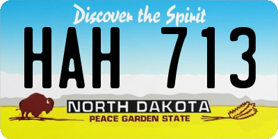 ND license plate HAH713