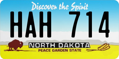 ND license plate HAH714