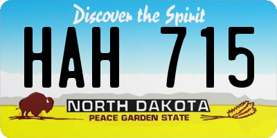 ND license plate HAH715