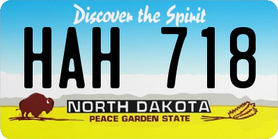 ND license plate HAH718