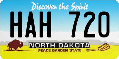 ND license plate HAH720