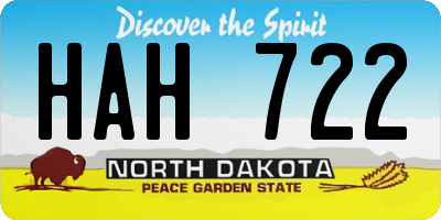 ND license plate HAH722