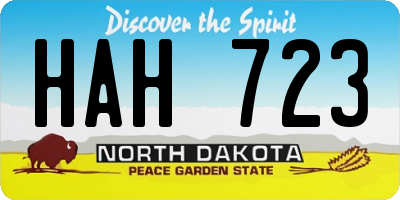 ND license plate HAH723