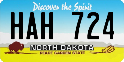 ND license plate HAH724