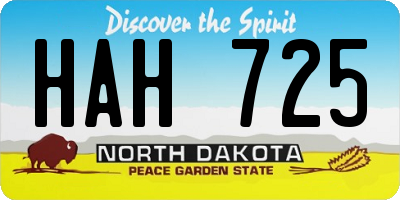 ND license plate HAH725