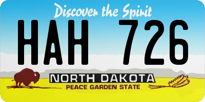 ND license plate HAH726
