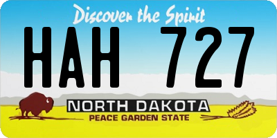 ND license plate HAH727