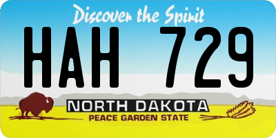 ND license plate HAH729