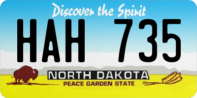 ND license plate HAH735