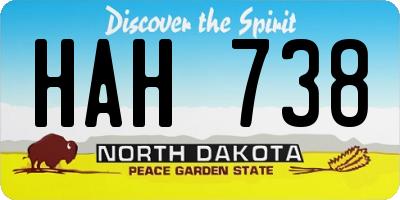 ND license plate HAH738