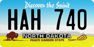 ND license plate HAH740