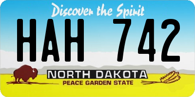 ND license plate HAH742