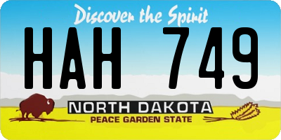 ND license plate HAH749