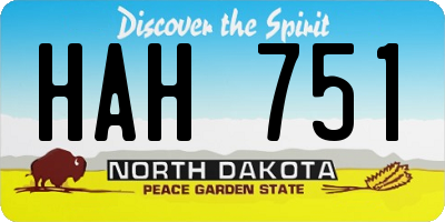 ND license plate HAH751