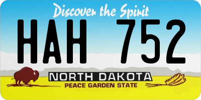 ND license plate HAH752