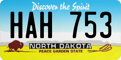 ND license plate HAH753