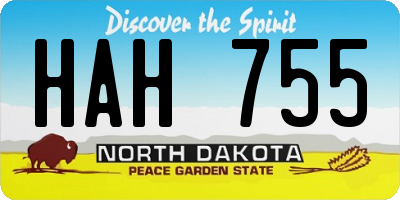 ND license plate HAH755