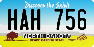 ND license plate HAH756