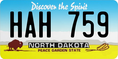 ND license plate HAH759