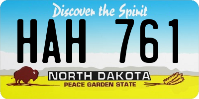 ND license plate HAH761