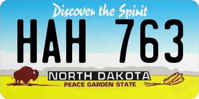 ND license plate HAH763