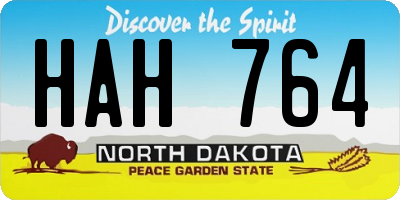 ND license plate HAH764