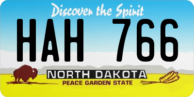 ND license plate HAH766
