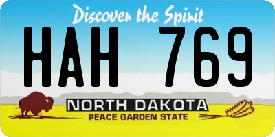 ND license plate HAH769