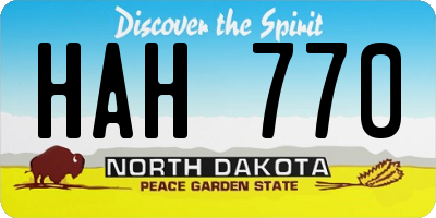 ND license plate HAH770