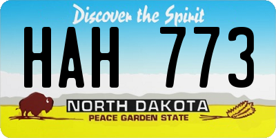 ND license plate HAH773