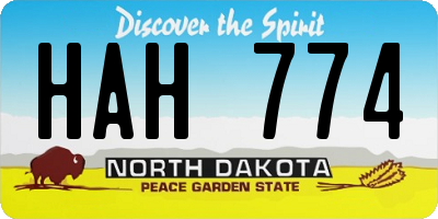 ND license plate HAH774