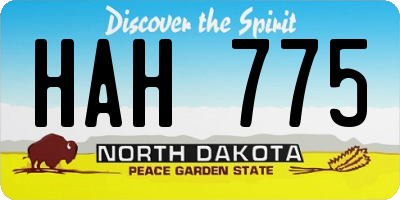 ND license plate HAH775