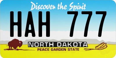 ND license plate HAH777