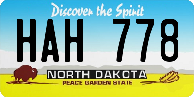 ND license plate HAH778