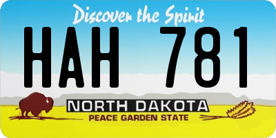 ND license plate HAH781