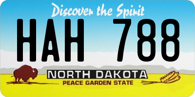 ND license plate HAH788