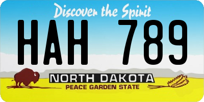 ND license plate HAH789