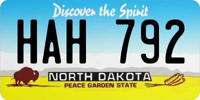 ND license plate HAH792