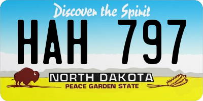 ND license plate HAH797