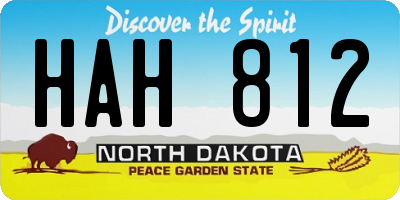 ND license plate HAH812