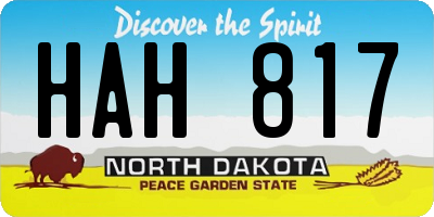 ND license plate HAH817