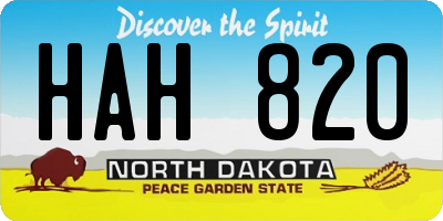 ND license plate HAH820