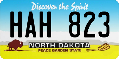 ND license plate HAH823