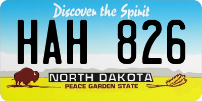 ND license plate HAH826