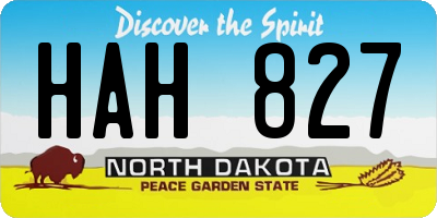 ND license plate HAH827