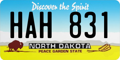 ND license plate HAH831