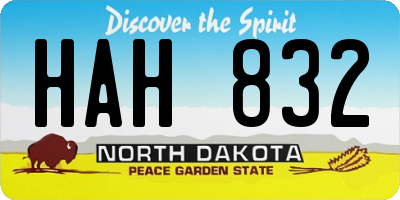 ND license plate HAH832